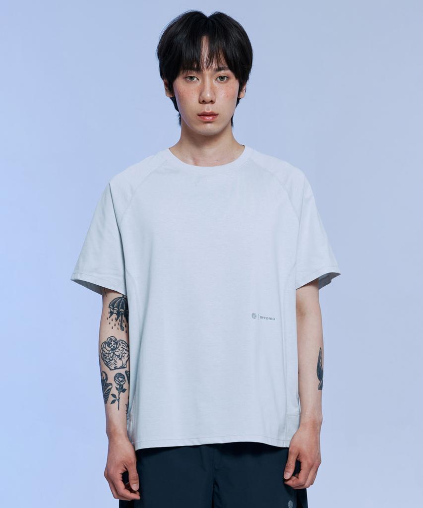 OFFGRID Breezex Aerocool Cutout Short Sleeve T-Shirt - Light Gray