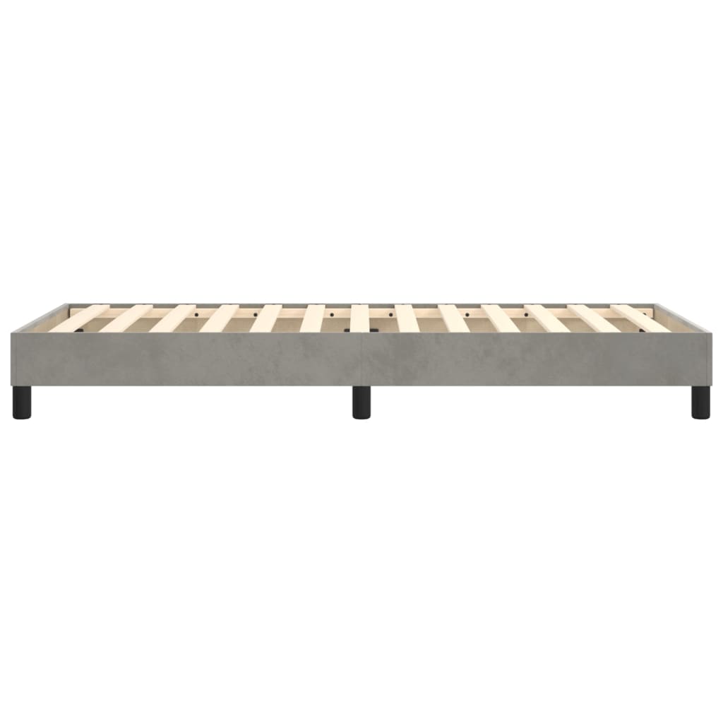 Box Spring Bed Frame Light Grey 90 X 190 Cm Velvet
