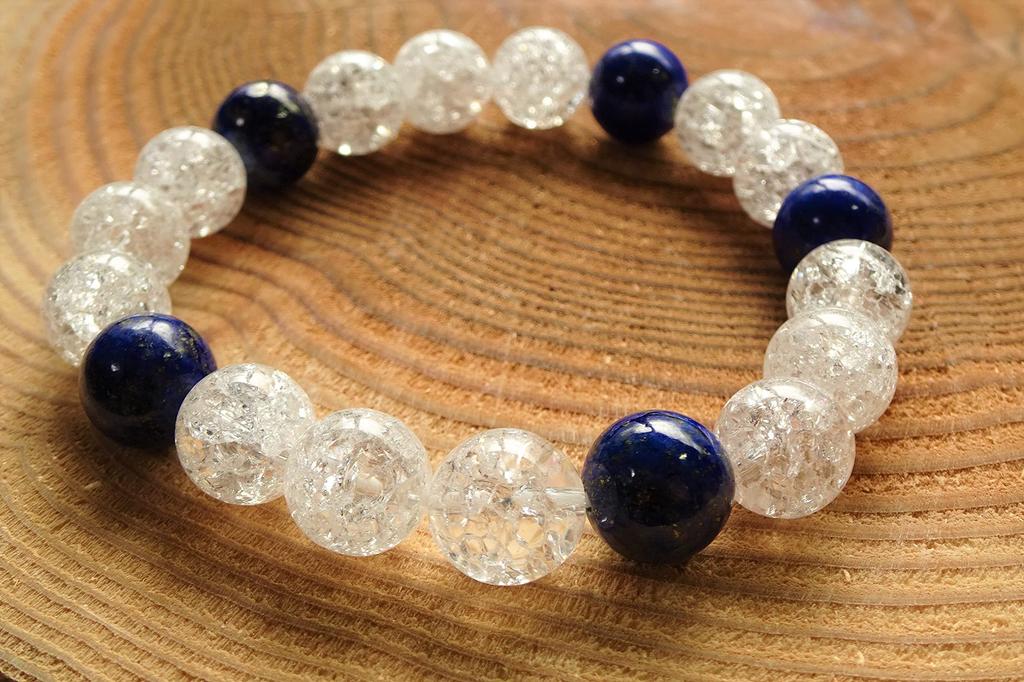 Kanoishi good Genuine lapis lazuli to your Lapis lazuli and cracked quartz bracelet for power natural 10mm approximately women with small [Bring luck!