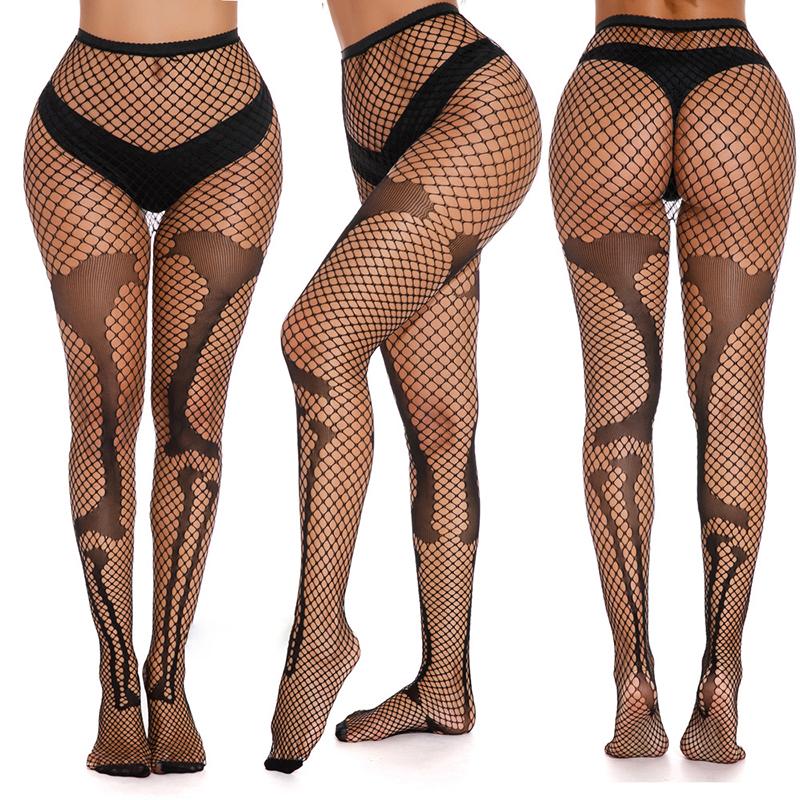 Sexy Women Long Fishnet Autumn Thigh High Waist Body Stockings Fish Net Hollow Out Pantyhose Mesh Nylon Tights Lingerie