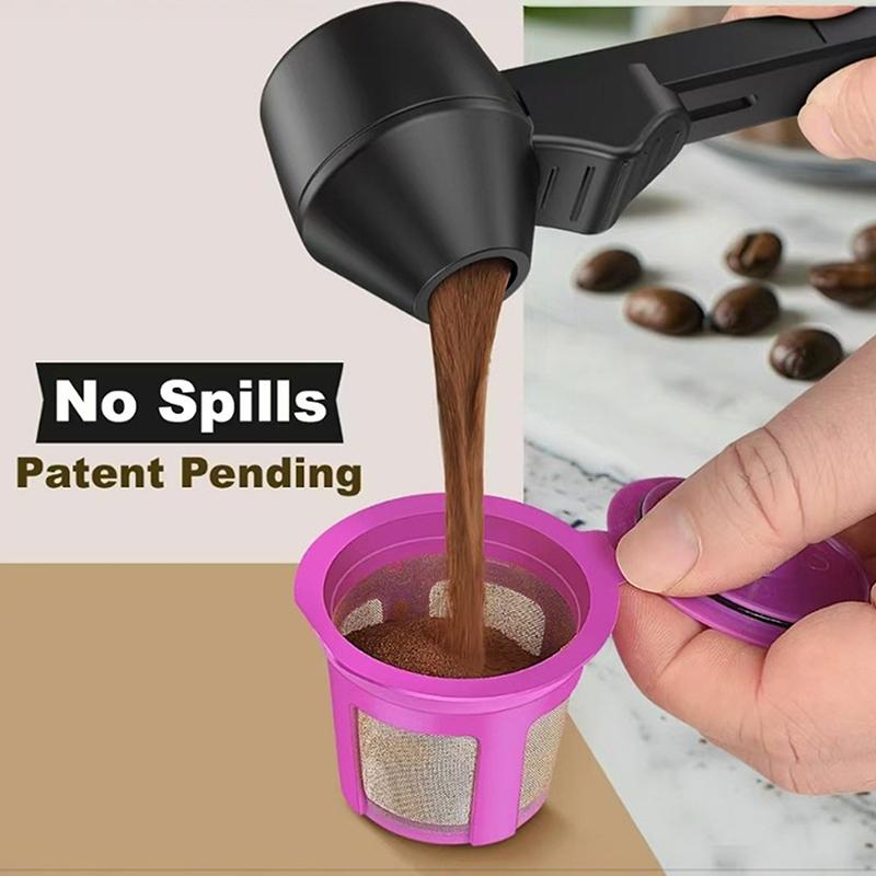 1 Pcs Coffee Scoop With Funnel For Reusable K-Cup Coffee Pot 2 Tablespoon Capacity Coffee Measuring Spoon Kitchen Accessories