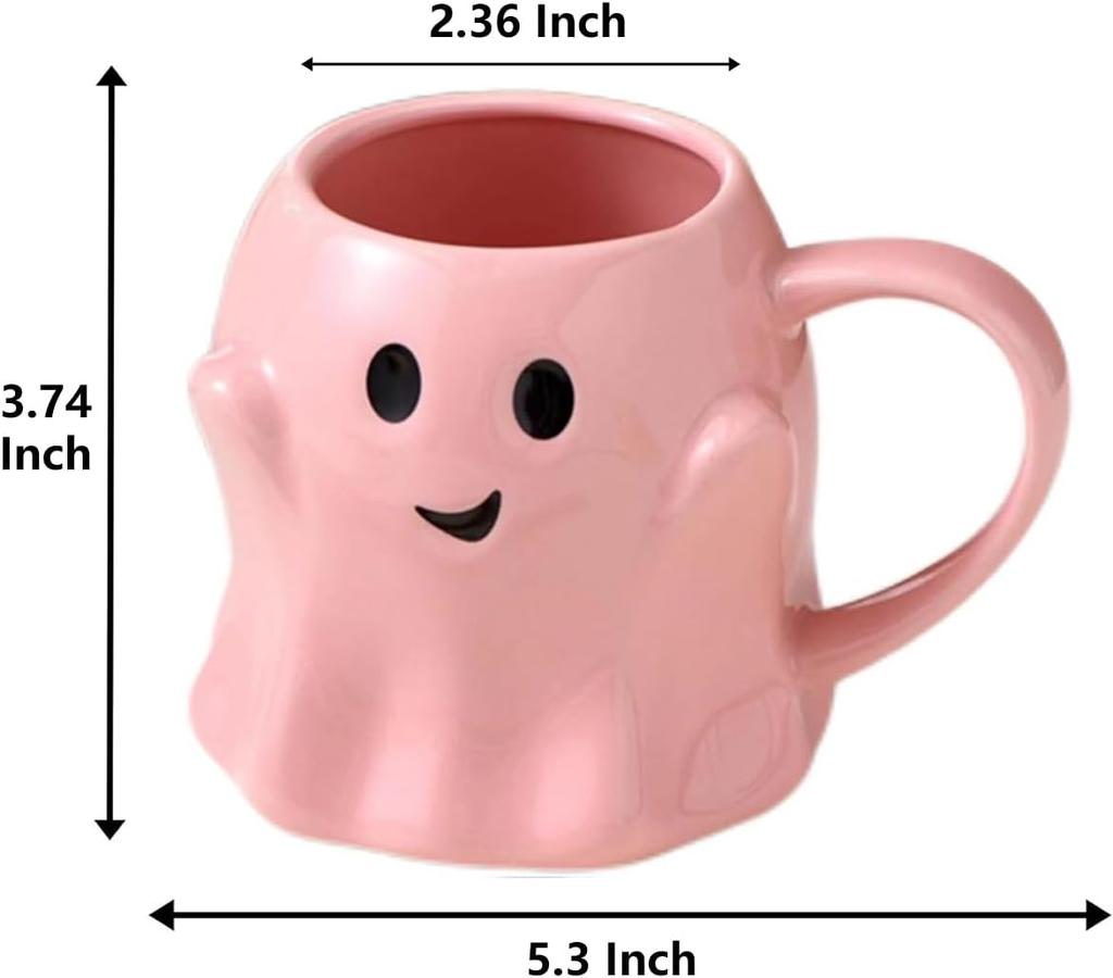 Kubek Nowość Halloween Duch 3D Uroczy Ceramiczny Kubek do Kawy Idealny na Dekorację Halloween i Świąteczne Prezenty Urodzinowe dla Miłośnika Kawy Mleka Herbaty