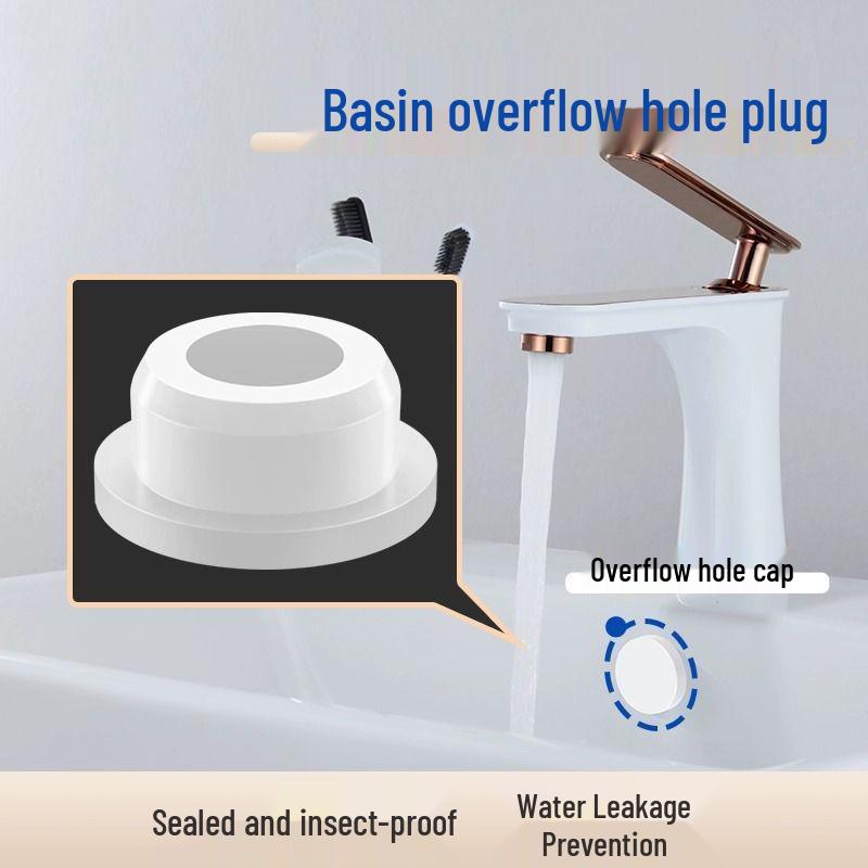 

Washbasin Overflow Hole Sealing Plug - Round Sink Stopper Cover