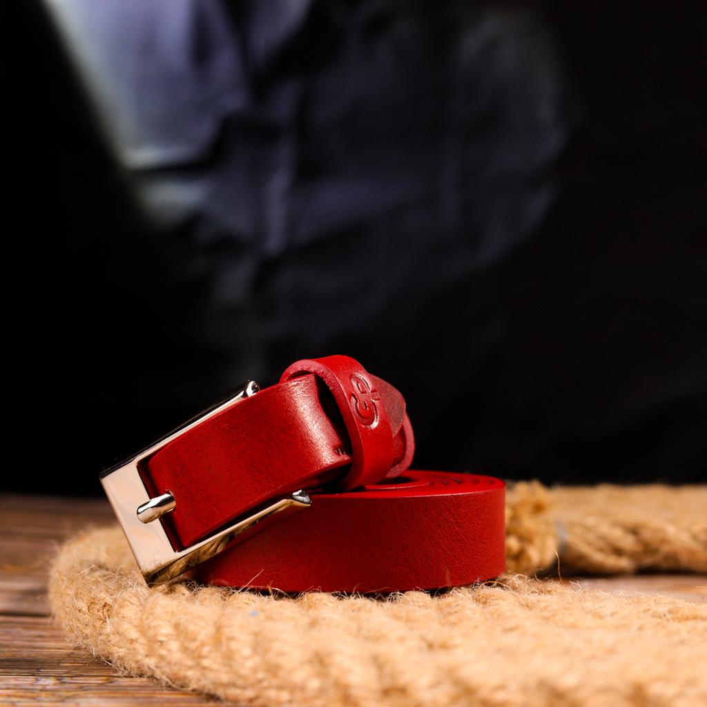 Attraktiver Damen-Ledergürtel GRANDE PELLE Ledergürtel 21445 Rot