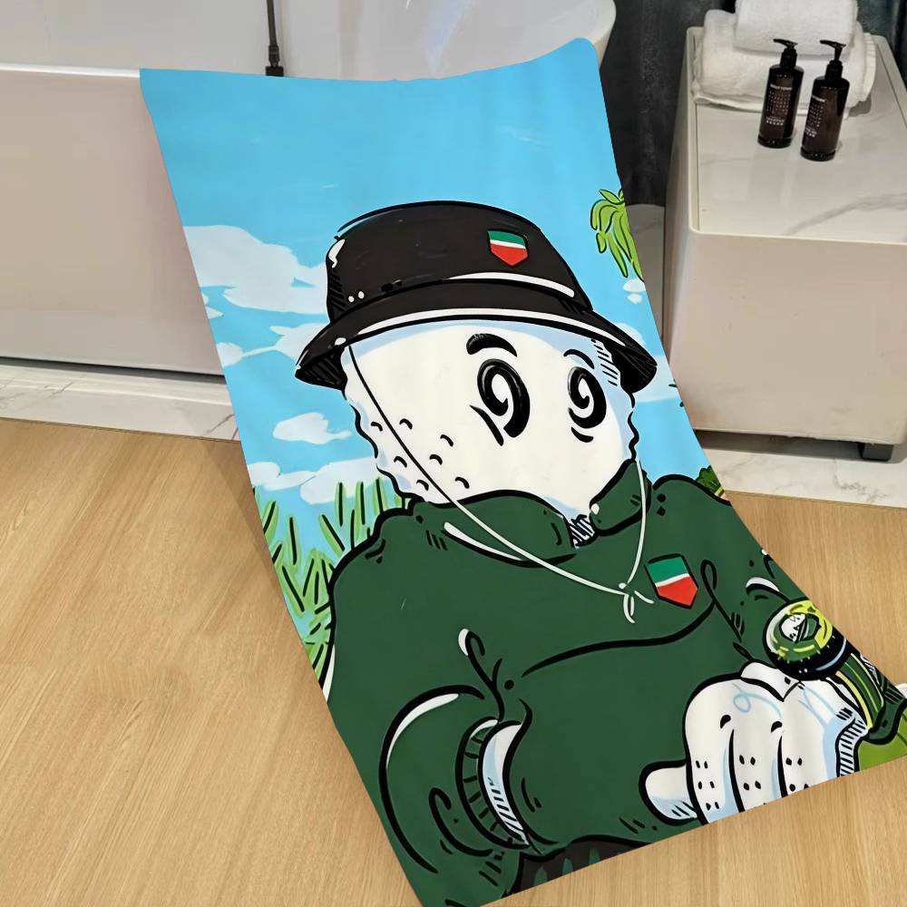 L-Leisure M-Malbones Golf Beach Towel Cartoon Cute Summer Kids Large Bath Pool Beach Towel Microfiber Absorbent For Swimming