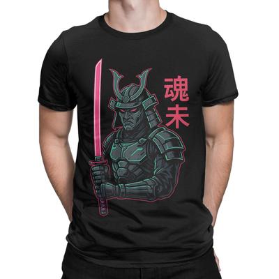 Cyber Samurai Punk Painting Graphic Funny 100% Cotton T-Shirt Cyber Samurai Punk Tees Tops For