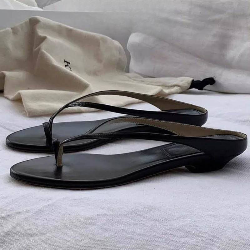 Niche Low-heeled Shoes Flip-flops Beach Wedge Heels and Cool Slippers