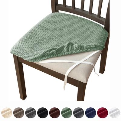 2/4PCS Stretch Dining Chair Covers Jacquard Elastic Chair Seat Slipcover Anti-Dirty Seat Cushion Protector Removable
