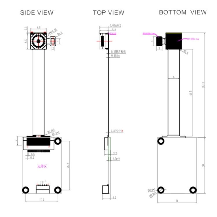 USB Kameraobjektivbaugruppe GT2005 Videokameramodul 1280x960 Auflösung USB FreeDriver Board mit Blitz