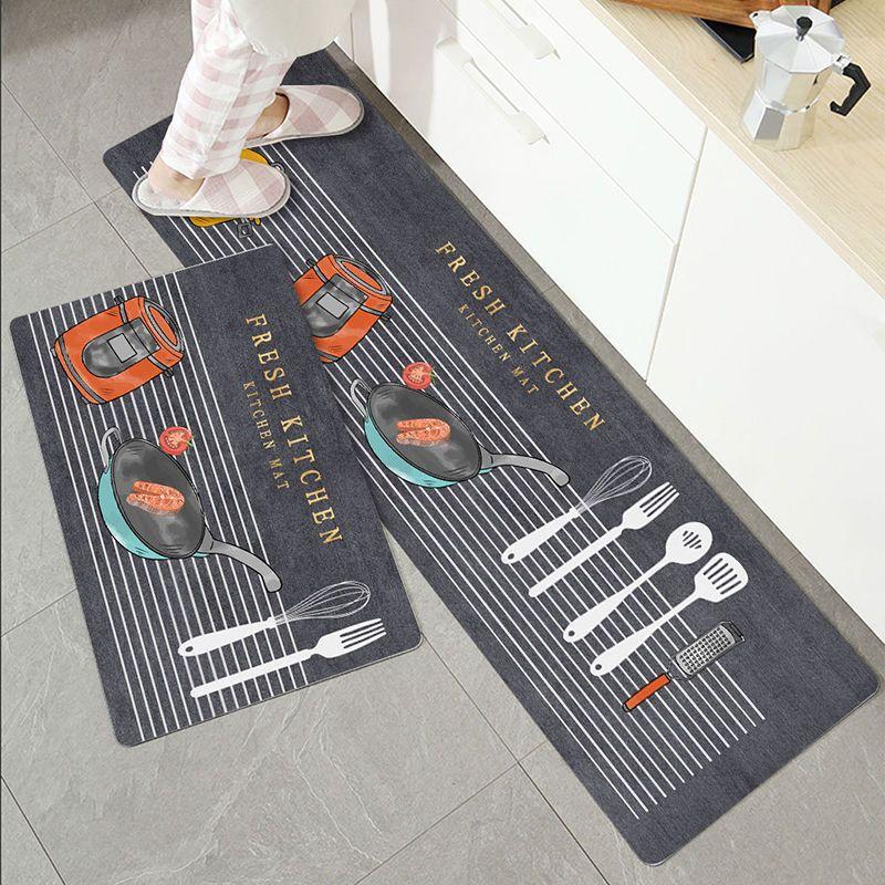 Kitchen Mat Absorbent Printed Kitchen Rugs Non-slip Area Mat Hallway Long Carpets for Living Room Bedroom Entrance Doormat Bath