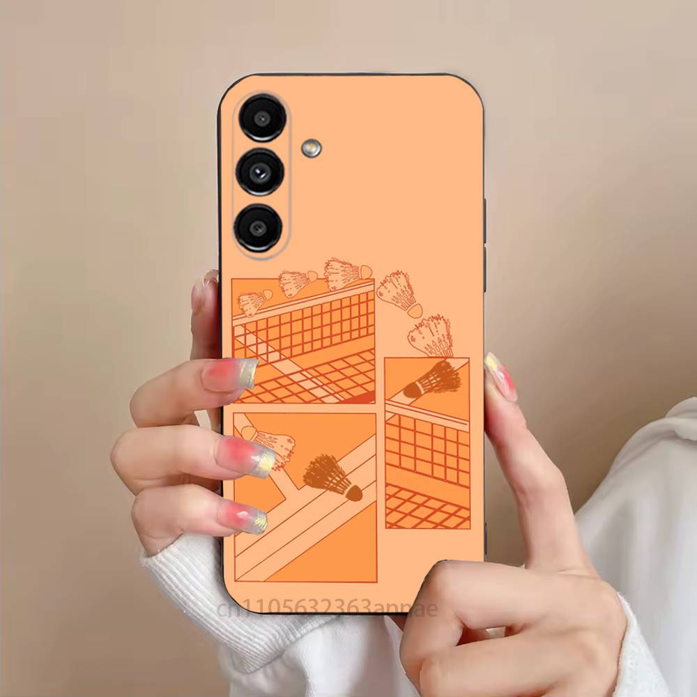 Sport Badminton Cool Phone Case For Samsung S25,24,21,22,23,S30,Ultra,S20,Plus,Fe,Lite,Note,S10,S9,Black Soft Shell