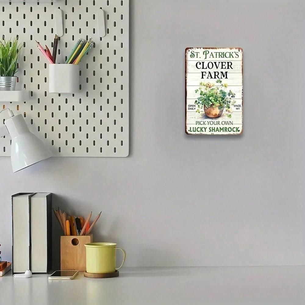 Vintage Irish Blessing Metal Poster Clover for Home Cafe Wall Art