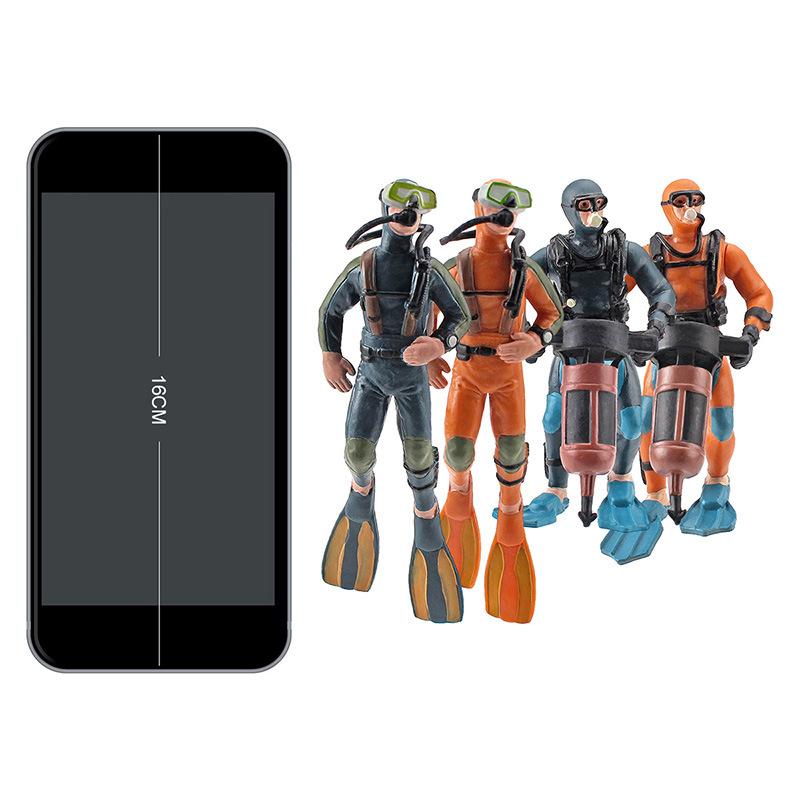 Simulation Diver Model, Mini Seabed Exploration And Exploration Frogman Scene Doll Decorative Ornament Static Toy