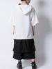 Cut and Sewn Long Fashionable Zip Asymmetric Hooded White F [AS SUPERSONIC] Men's