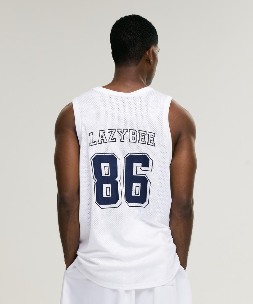 Leijibi Muscle Mesh Jersey Oversized M Sleeveless Tank Top White