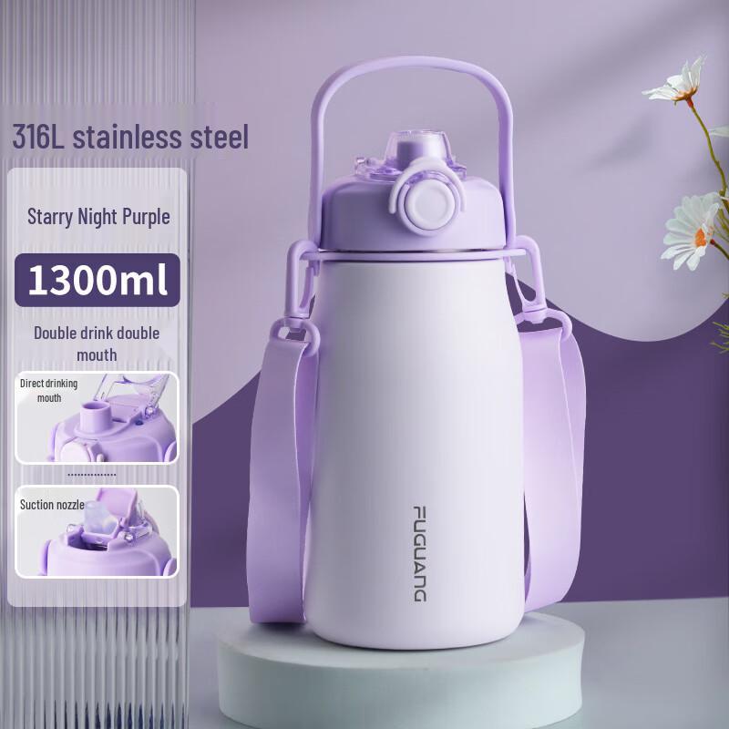 Fuguang 316 Stainless Steel Large Capacity Straw Water Bottle