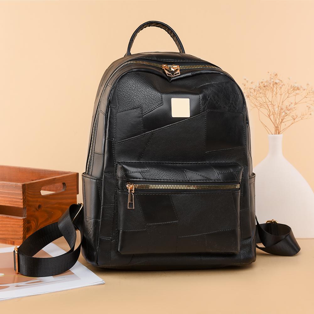 Batoh s velkou kapacitou Dámský lehký měkký kožený batoh Cestovní batoh