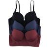 Dame Ensfarvet Samlende Justerbar BH Åndbar Push Up Stålbøjle BH BH Hyggelig Brystrørstop Bralette Vest