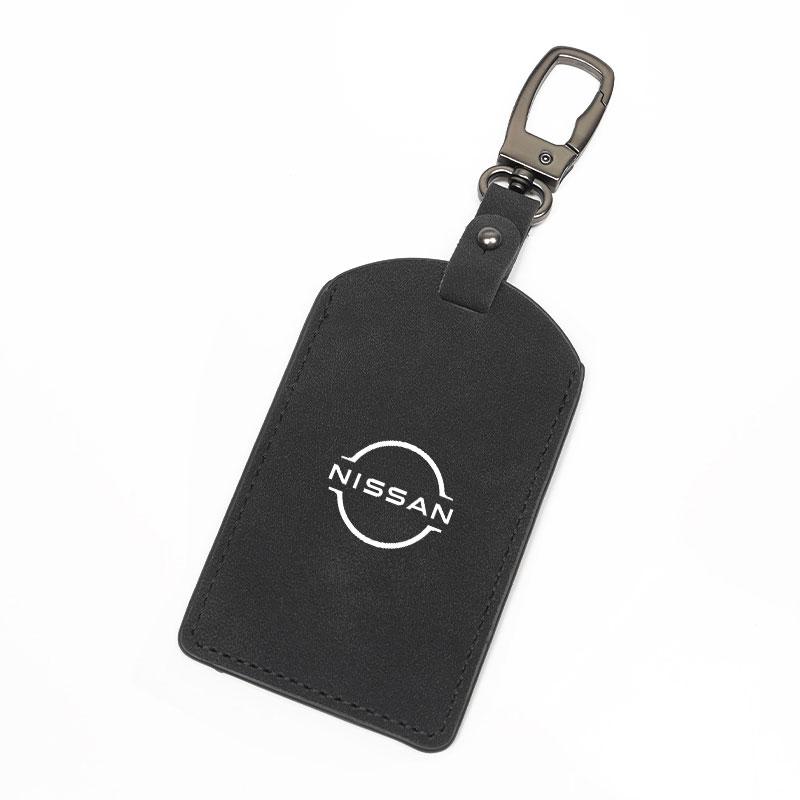 Car Key Holder Leather Flip Card Holder Decoration Accessory For Nissan Juke Leaf Qashqai Patrol PatAhfinder X-Trail Nismo Murano