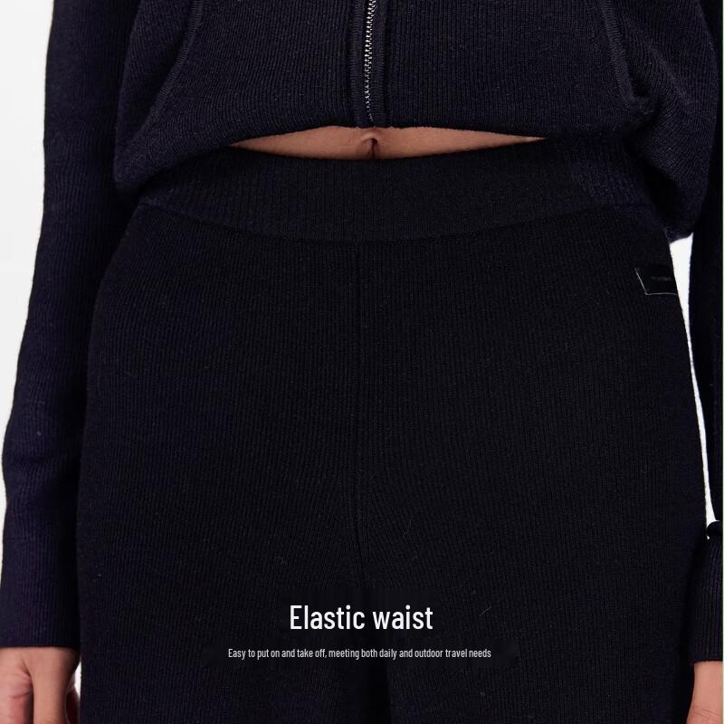 VEROMODA Women's Wool Blend Elastic Waist Casual Flared Pants