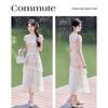 Elegant New Chinese Style Short-Sleeve Mid-Length Dress