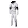 Men's  Winter Patchwork Sweatshirt Top Pants Sets Sport Suit Tracksuit