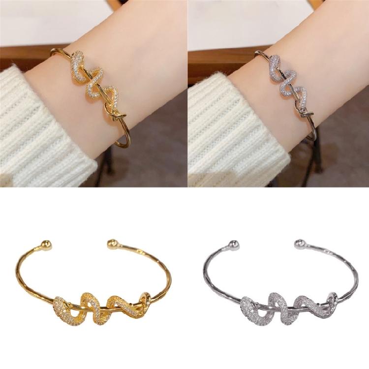 Fashionable Snake Open Cuff Bracelet Simple Bracelet Adjustable Wristband Great for Everyday Wear and Special Occasions