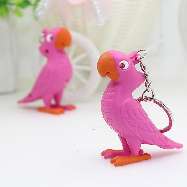 LED Illuminated Parrot Keychain With Animal Sound Effects And Compact Design Unique Key Rings Accessory