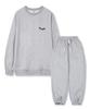 TI.GLAKE Move Different Fleece-Lined Sweatshirt Jogger Training Pants Set Gray