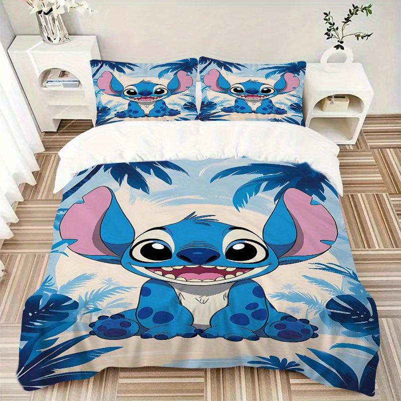 3pcs Stitch Jungle Adventure 1 Cover+2 Pillowcases, Pillow Inserts Not Included, Machine Washable, All-Season Use, Teen and Adult Rooms133