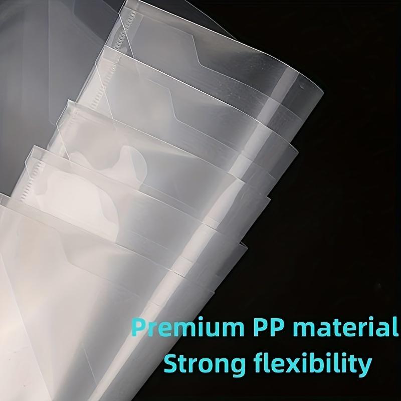 20pcs Transparent Waterproof Reusable Envelope Folder with Buttons, A4 Size, Thickened Plastic Material for School Office Suppli