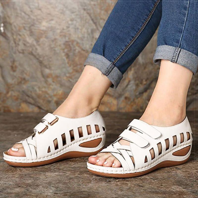 

Fashion 2025 Casual Heels Sandals Shoes Women Sandals Soft Wedges Shoes For Women Summer Sandals Female Wedge Sandalias Mujer 10.5 белый