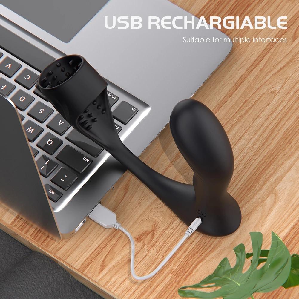 Anal Vibrator Prostate Massager Penis Cock Ring G-spot Stimulation Waterproof Butt Plug Adult  Sex Toys for Male Female 18+