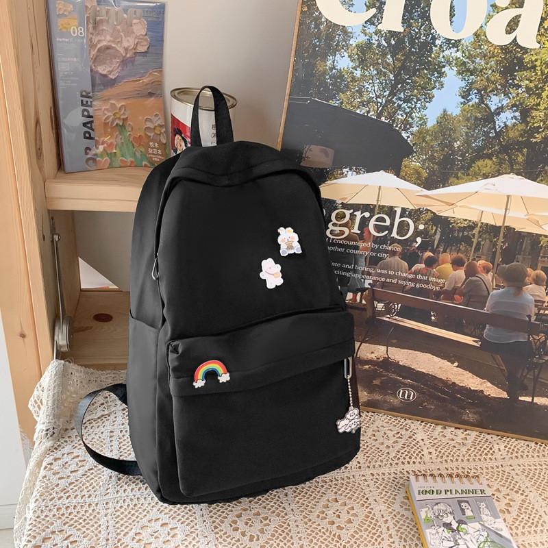 Stylish Lightweight Rainbow Pendant Backpack For Students In Various Colors