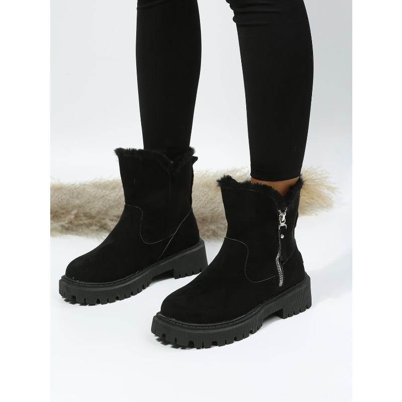 Plus Size Women's Snow Boots 2025 Winter New Arrival Fleece-Lined Women's Shoes Warm Boots