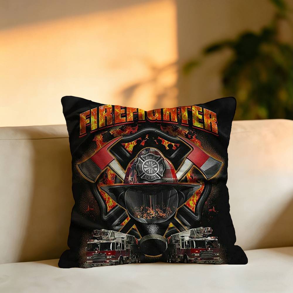 Firefighters Put Out Fires Square DoubleSided printed Pillow Case Bedroom Bedside Pillow Sofa Cushion Cover