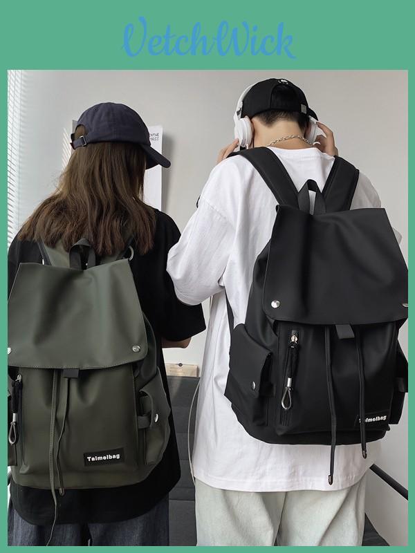 Minimalist Oxford Cloth Backpack For Travel With Feature For Unisex Casual Use