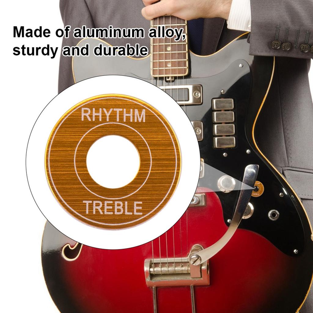 2Pcs Guitar Toggle Switch Ring Aluminum Alloy 3 Way Toggle Switch Washer Pickup Selector Ring Self Adhesive Backing