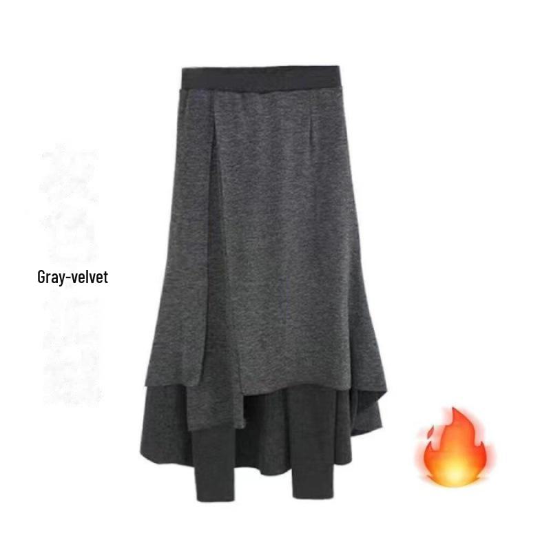 Women's Irregular Skirt Pants: Unique Multi-Layer Design, Large Size, Fake Two-Piece Style