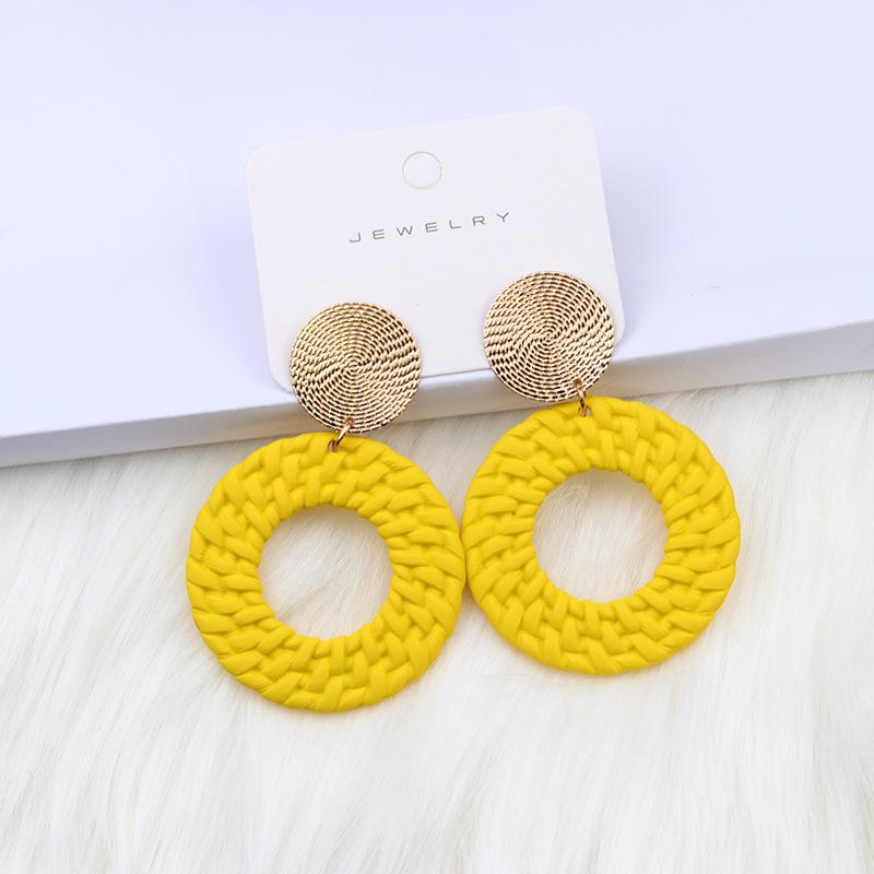 Korean Round Candy Color Acrylic Clip Earrings for Women 11 Color Cute Round No Piercing Earrings Circle Jewelry