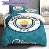 Warme MCFC Überwurf Bettwäsche Steppdecke Set Bettbezug Kissenbezug Heimdekoration Geburtstagsgeschenk (1 Bettbezug + 2 Kissenbezüge, ohne Füllung)