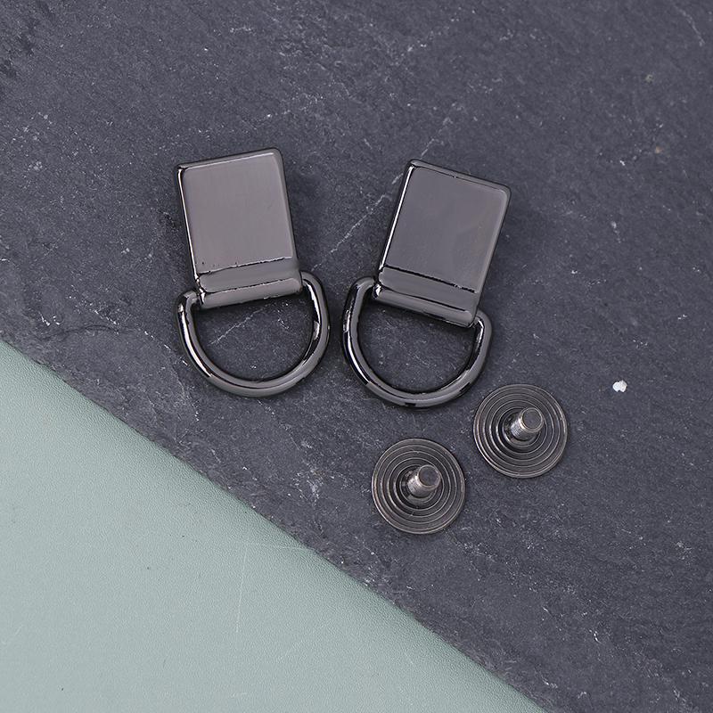 

2 шт. Металлическое D-образное кольцо для сумки, боковые пряжки с винтами, кожаный ремешок для сумки, застежка-крючок, аксессуары для поделок своими руками чёрный