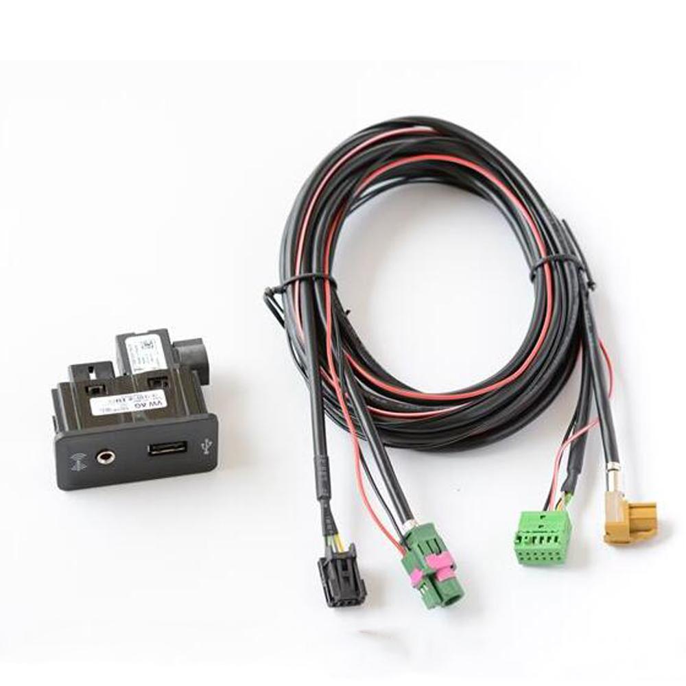 Car USB AUX in Plug Input Socket Adapter for vw passat Transporter Sharan Caddy Touran