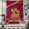 Wall Hanging Tapestry With Custom Name & Text, Queensland Maroons Decorative Tapestry For Bedroom