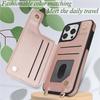 Long Lanyard Leather Wallet Card Slot Phone Case for iPhone 16 Pro Max 15 14 Plus 13 12 11 SE 2026 XS XR X 8 7 Ring Flip Cover