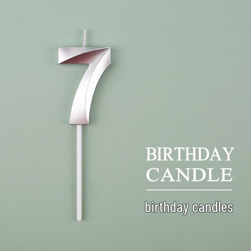Gold and Silver Number Candles for Birthday Cakes - Pink Exquisite Design