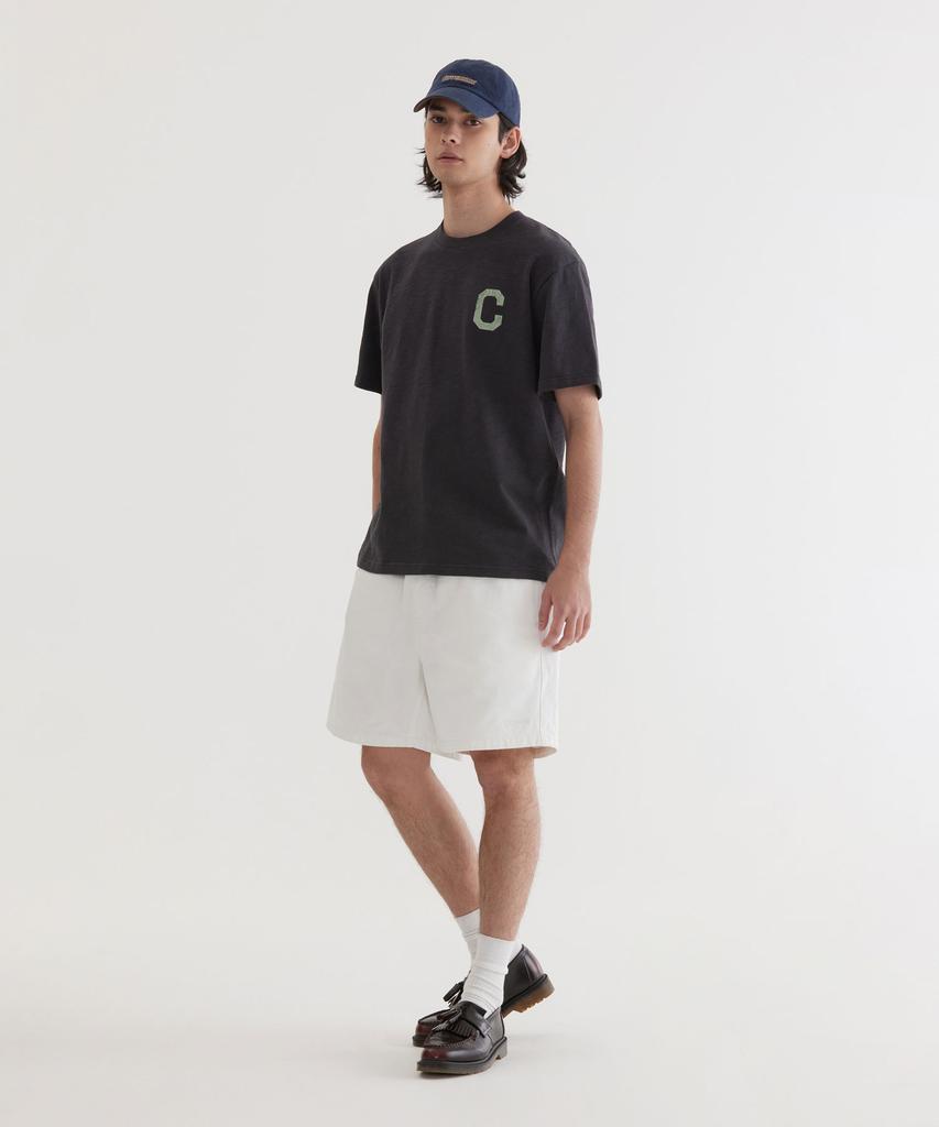COVERNAT Slub Crack C Logo T-Shirt Charcoal