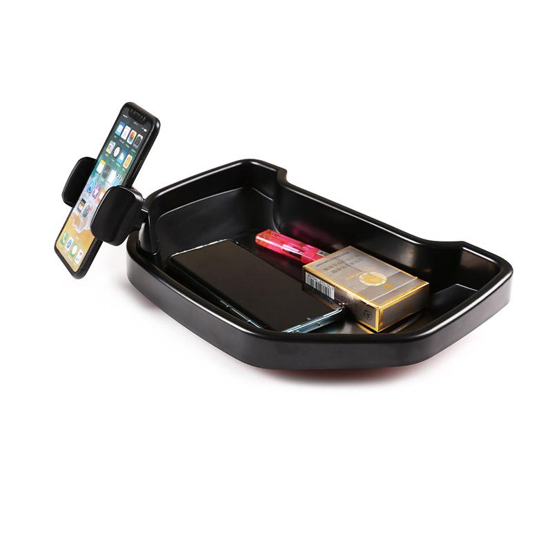 For Toyota Tundra 2014- ABS Black Central Control Dashboard Phone Holder Storage Box Phone Holder Tray Car Accessories Style A