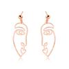 Alloy Face Elegant Earrings For Women Modern Cartoon Expression Design Jewelry