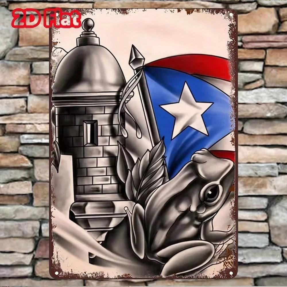 

Vintage Tinplate Art Metal Sign Plaque Pre Drilled Weather Resistant Home Wall Hanging Decor 20x30 різнокольоровий